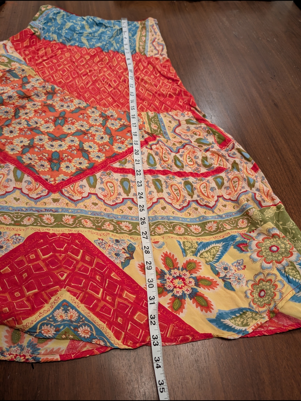 Lola P Multicolor Boho Patchwork Maxi Skirt - Picture 9 of 9